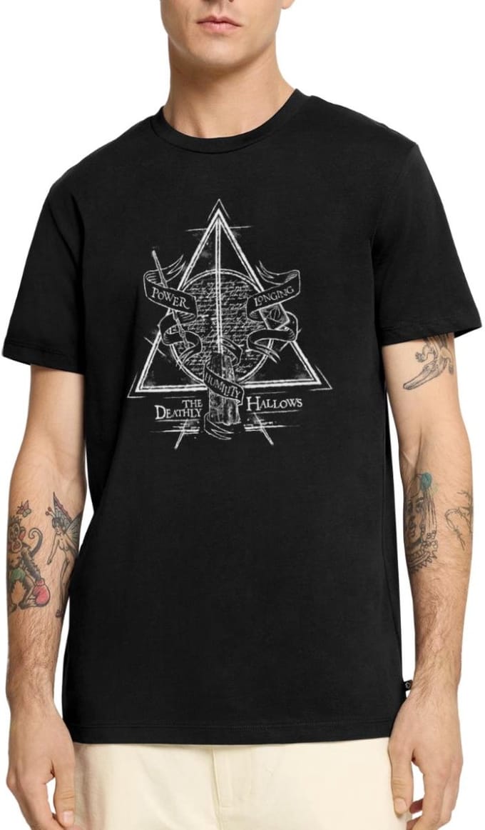 Harry Potter Deathly Hallows Premium T Shirt Heren