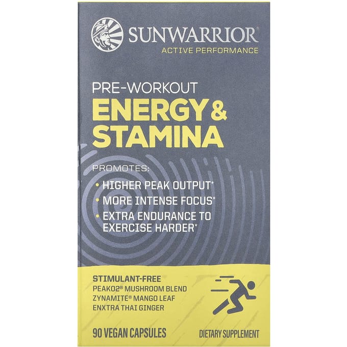 Sunwarrior, Pre-Workout Supplement, Energy & Stamina, 90 Veggie Capsules