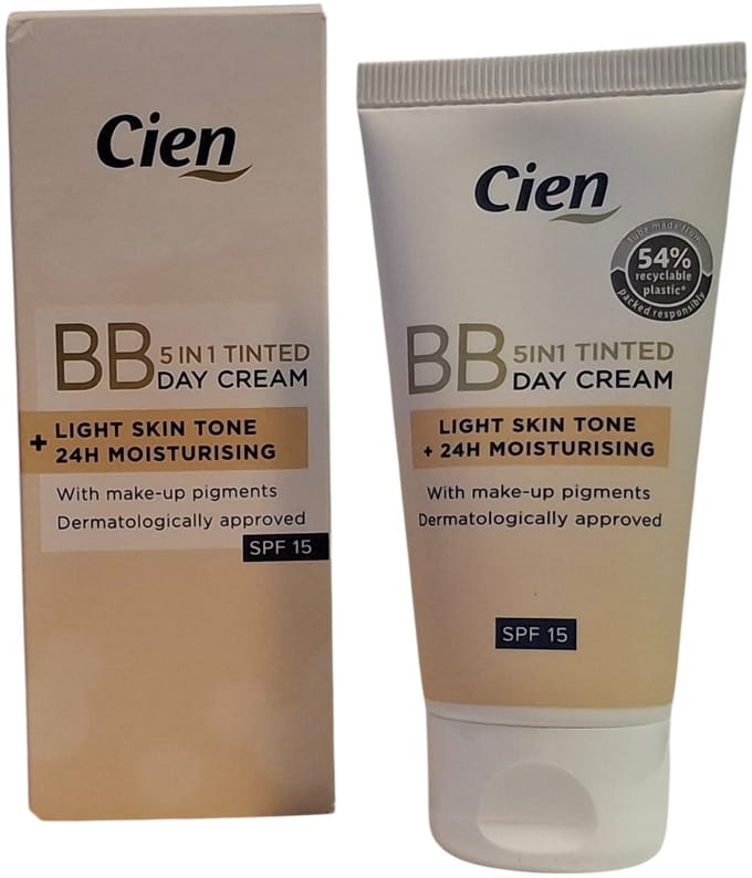 Cien BB Cream 5-in-1 Light SPF15 – Getinte Gezichtscrème – Lichte Dekking – 50 ml