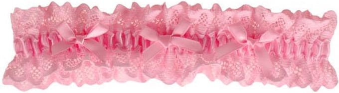 Kousenband grote maat - roze kant
