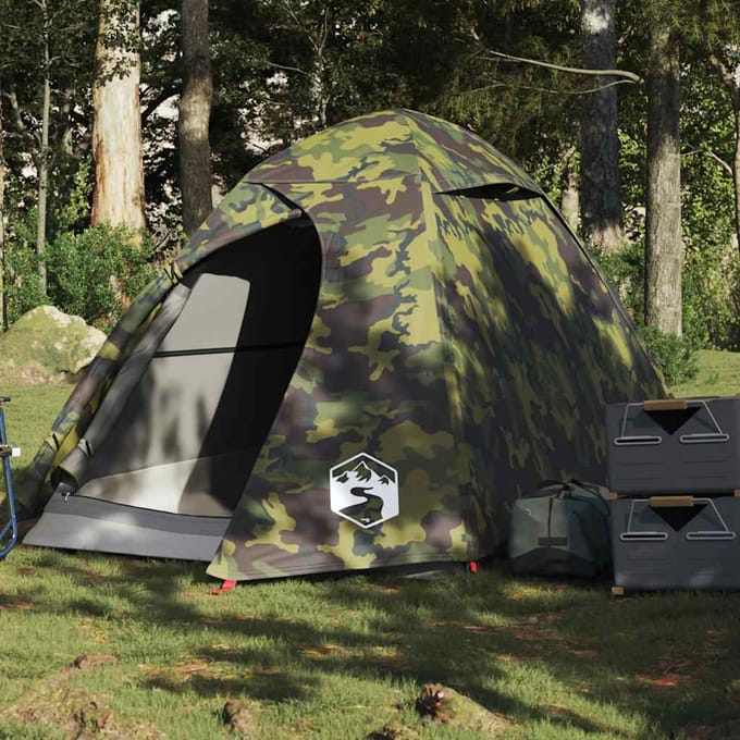 vidaXL - Koepeltent - 2-persoons - waterdicht - camouflage