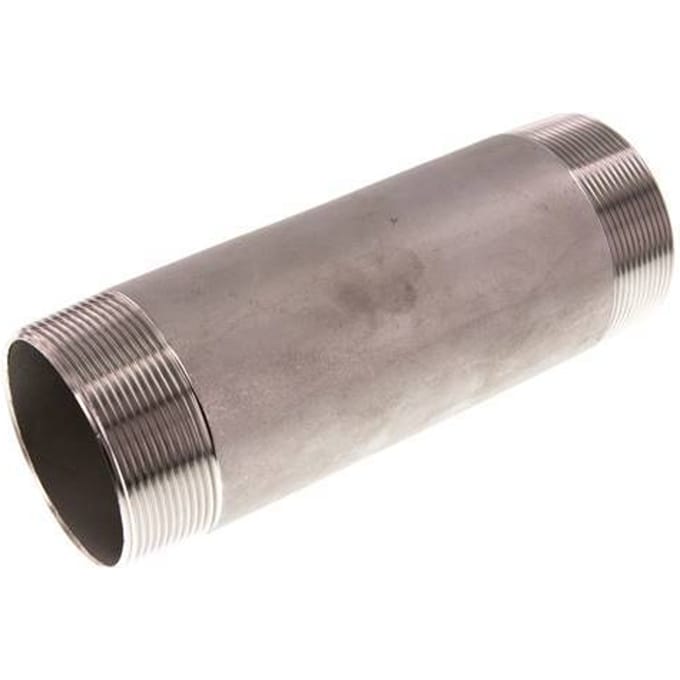 R 2 1/2'' RVS Dubbele Pijpnippel 20 Bar DIN 2982 - 200mm - FL2S-M-ST-212R-200L