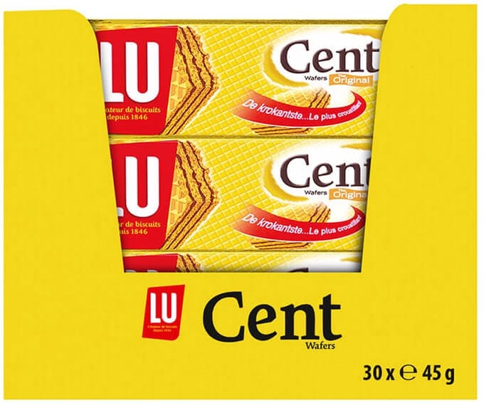 LU Cent Wafers - Krokante Wafeltjes Gevuld Met Chocolade - 45g X 30