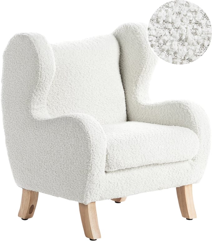 FARUM - Kinderfauteuil - Gebroken wit - Bouclé