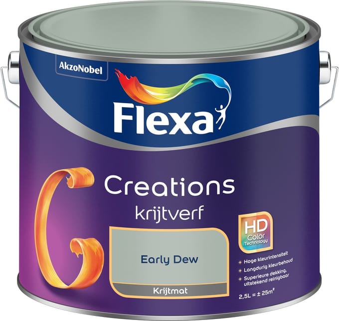 Flexa - Creations Muurverf Krijt - Early Dew - 2,5 L