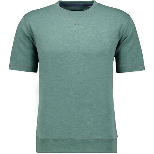 Ragman Trui Two-Tone Short Sleeve Round Neck Sweat Groen / male