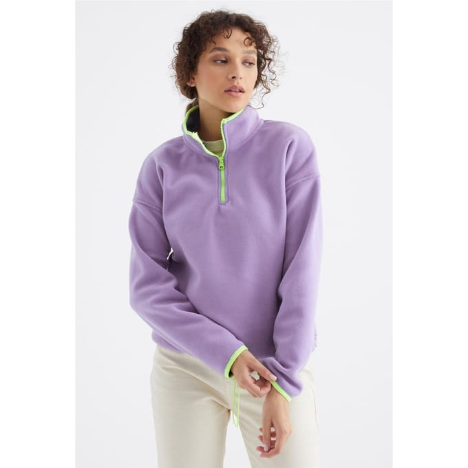 Oversized Pluche Half-zip Sweatshirt