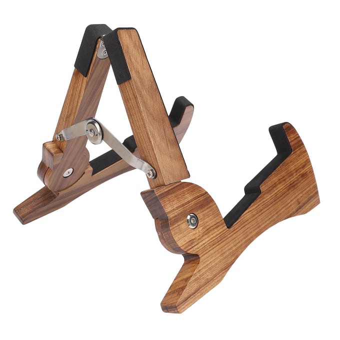 Gitaarstandaard Houten Opvouwbare Vloer Snaarinstrument Standaard voor Akoestische Elektrische Basgitaar black