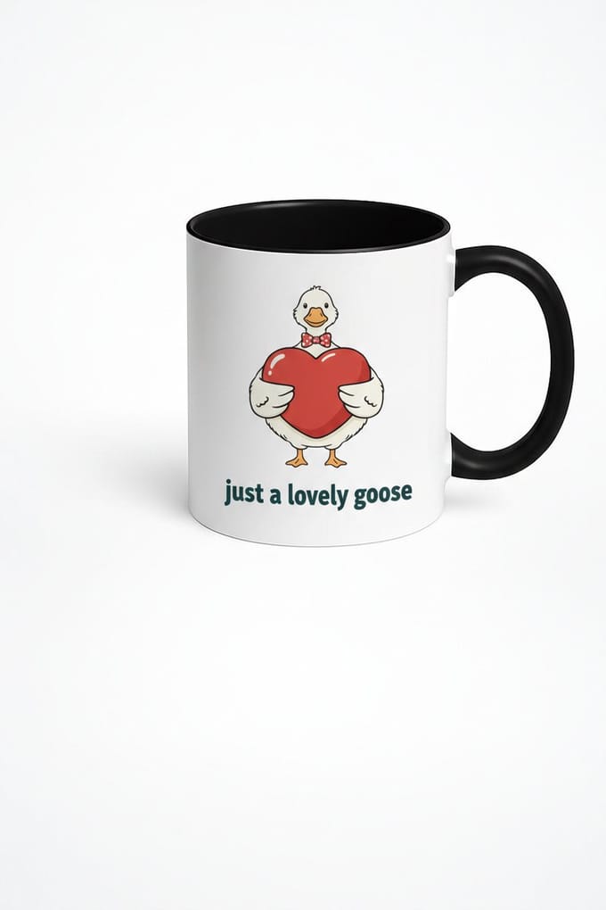 Mok 'Just a Lovely Goose' met Liefdevol Hart - Schattig Gans Cadeau