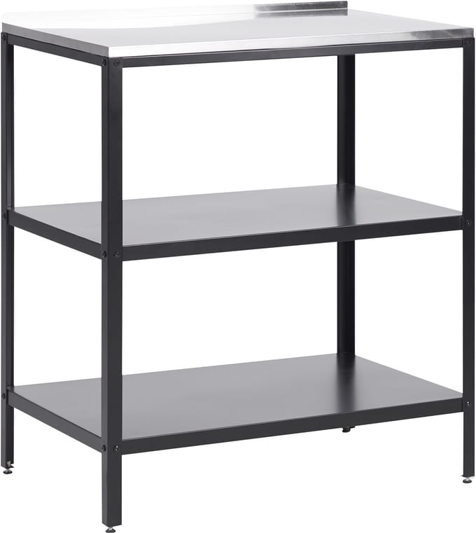 VILAMA - Buitenkeuken eiland - Zwart - 80x50x92 cm - Staal