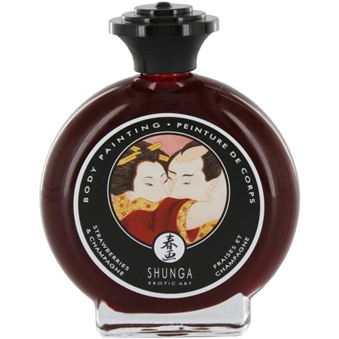 Eetbare bodypaint - Shunga Bodypainting Aardbeien & Champagne 100 ml