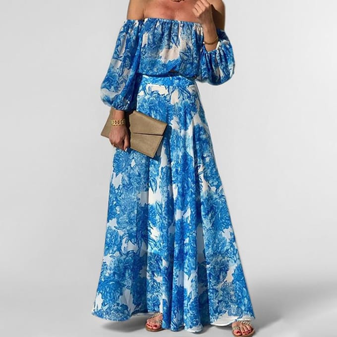 Lente Nieuwe Dameskleding Print Temperament Elegant One-shoulder Los Jurk Dames 3XL