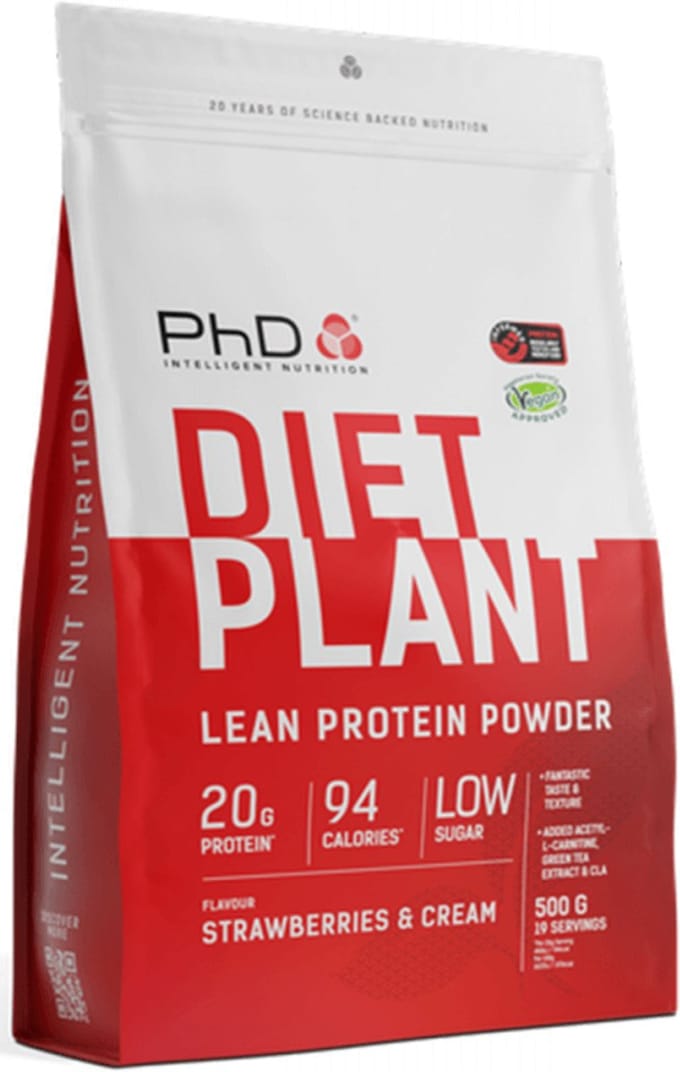 PhD Diet Plant Protein (500g) Strawberry & Cream - Eiwitten - Veganistisch eiwit