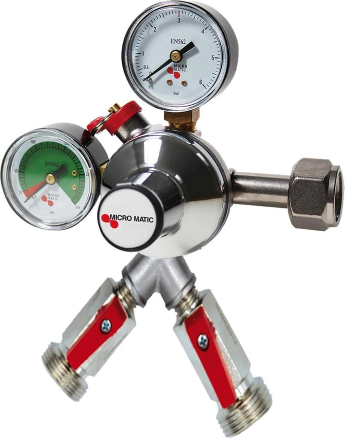 Reduceerventiel, drukregelaar CO2 - Premium Micro Matic 2-lijnen