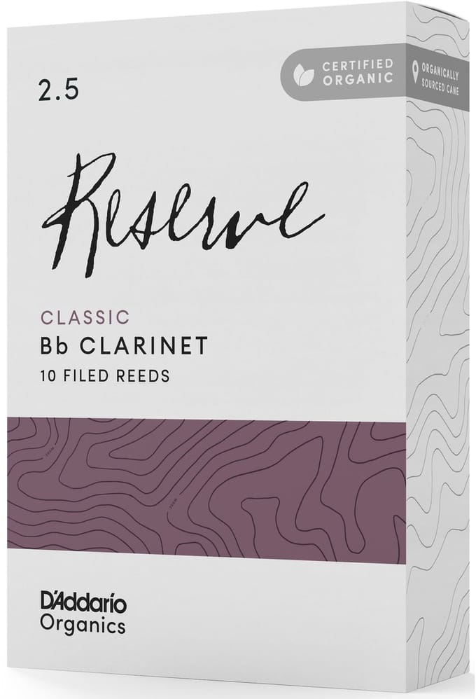D'Addario Woodwinds Organic Reserve Classic Bb Clarinet Reeds 2.5 (10 stuks)