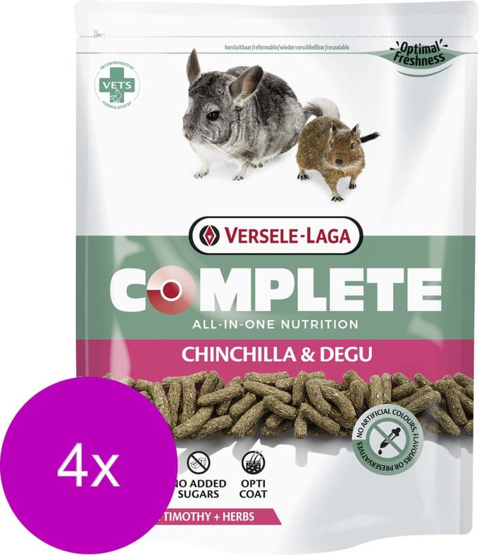 Versele-Laga Complete Chinchilla & Degu - Chinchillavoer - 4 x 500 g