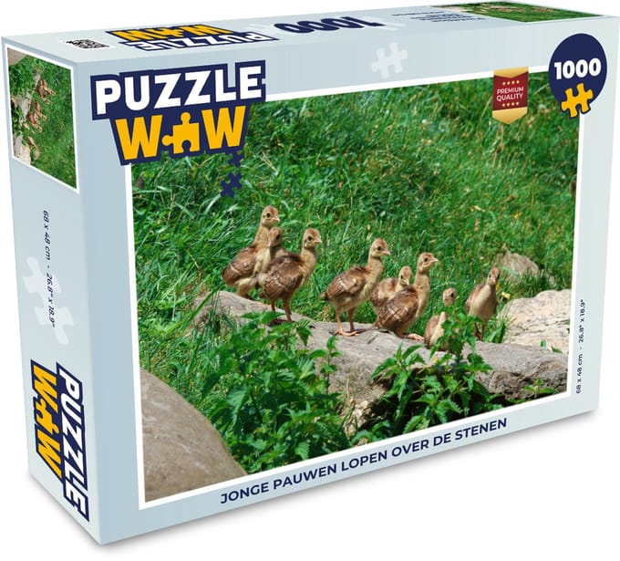 Puzzel Pauw - Vogels - Gras - Legpuzzel - Puzzel 1000 stukjes volwassenen