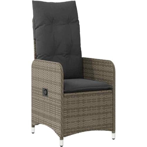vidaXL - 9-delige - Bistroset - met - kussens - poly - rattan - grijs