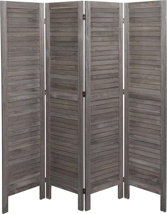 Kamerscherm MCW-G30, privacyscherm, shabby look 170x162cm ~ grijsbruin
