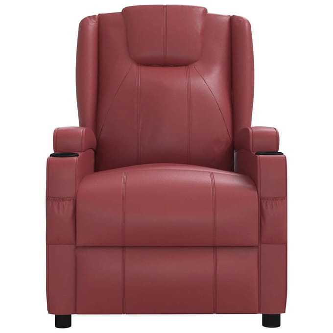 vidaXL - Fauteuil - verstelbaar - kunstleer - wijnrood