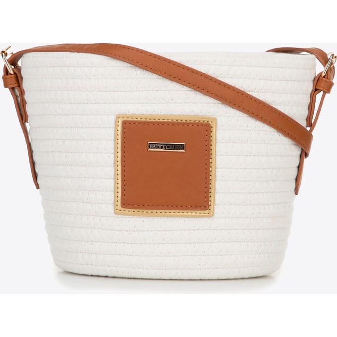 Wittchen - Dames Rieten Tas - Klein - Off-White - Verstelbare Schouderband