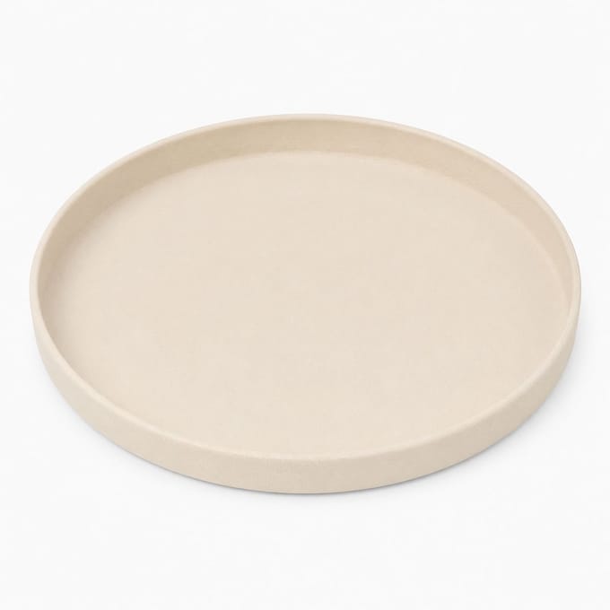 Matteus Japandi Dienblad Metaal - Crème - Ø 33,5 cm