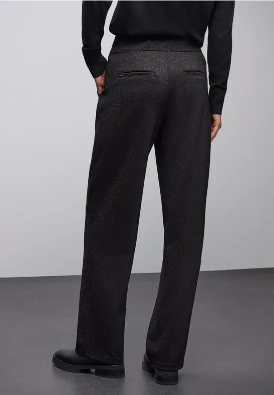 Glinsterende straight legs broek
