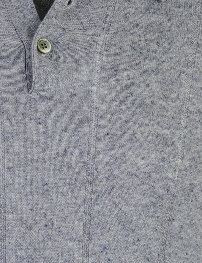 Blauwe polo Profuomo beige katoenblend 3 knoops