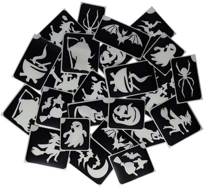 Superstar - XL Glitter tattoo Sjablonen Halloween (24 stuks)