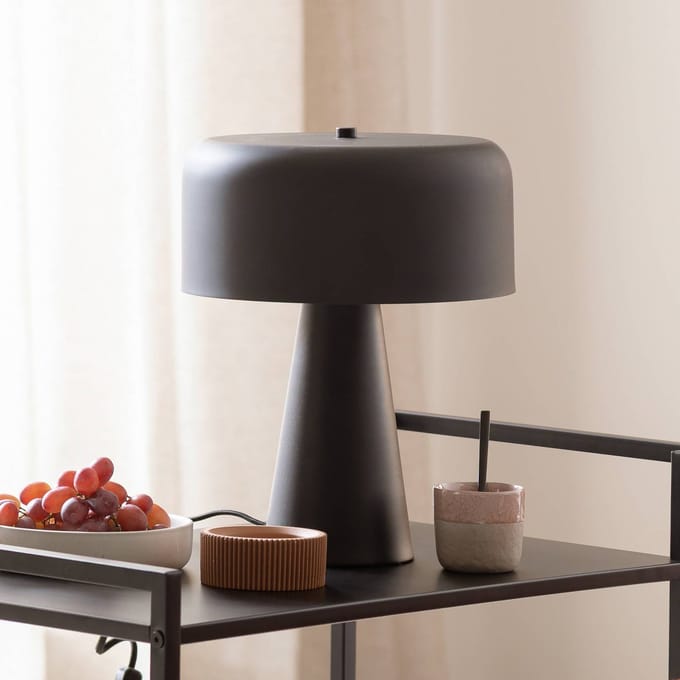 Schöner Wohnen Tafellamp PENTO, zwart, hoogte 35 cm, metaal, E27