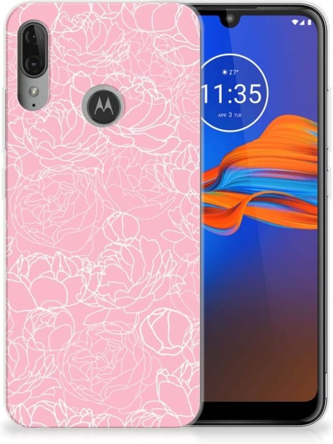 Motorola Moto E6 Plus TPU Case White Flowers
