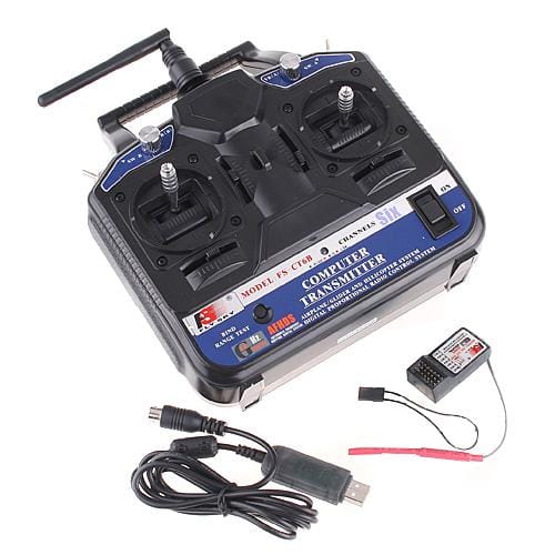 FlySky FS-CT6B Afstandsbediening Zender met FS-R6B Ontvanger 2.4G 6CH voor RC Auto Boot