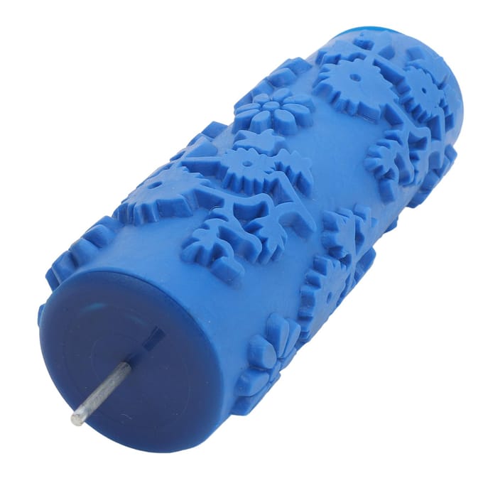 Patroon Verfroller 5 Inch Bloem Design Rubber Decoratieve Textuurroller voor Muur Plafond Deur blue