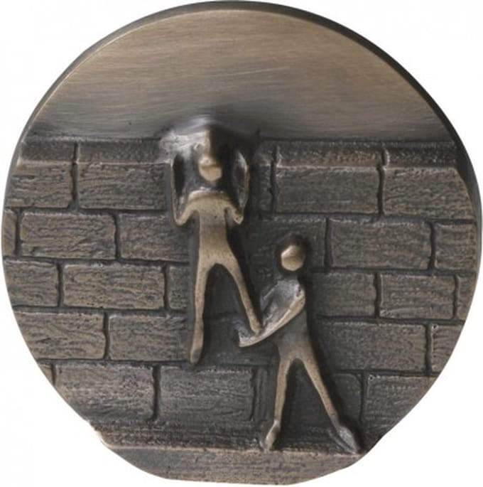 Sculptuur plaket obstakels overwinnen - 8 cm - ECHT BRONS - beeld