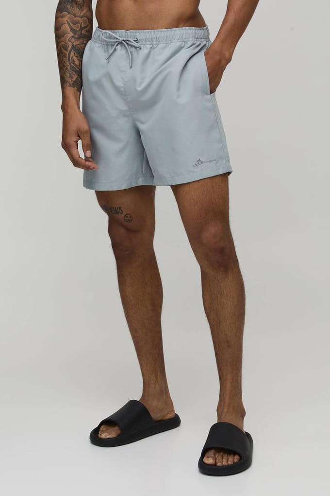 Mid Length BM Autograph Swim Short | Grey | Size Small
