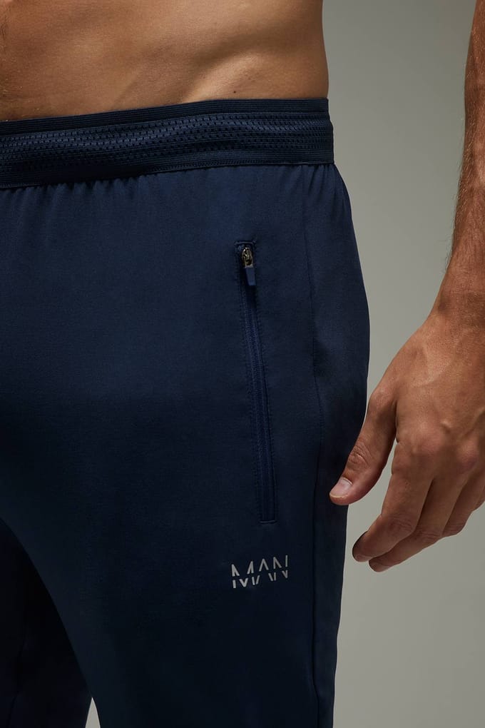 Heren Active Gym Essentials Stretch Tapered Jogger | Navy | Size Large