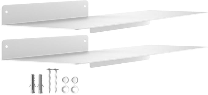 2 stuks Wandplank HOVER-VI 450x130x60mm wit
