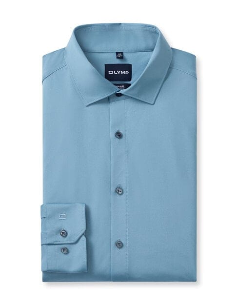 OLYMP No. Six 24/Seven Overhemd, Super Slim, Modern Kent, Ozonblauw