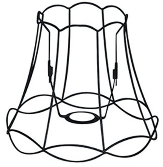 QAZQA granny frame - Retro Lampenkap - Ø 250 mm - Zwart -