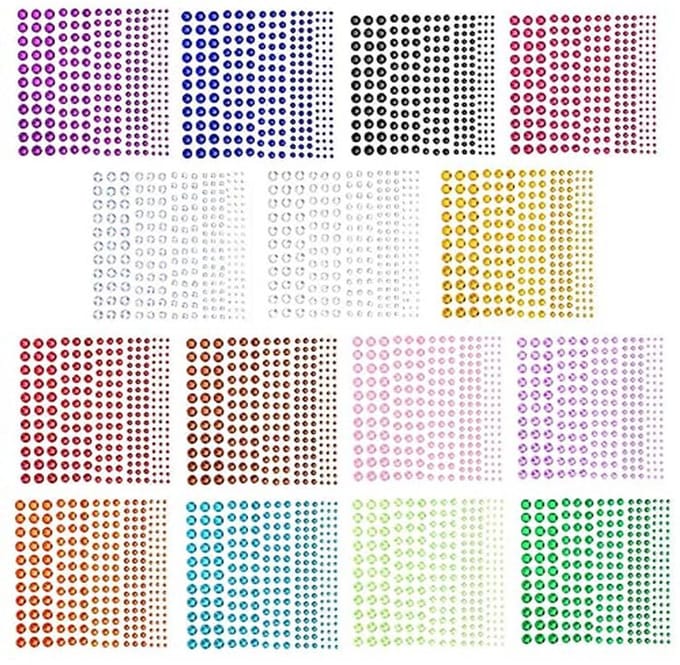Dailygoods - Kristallen Strass-Stickers - 3375 Stuks voor Creatieve Knutselprojecten