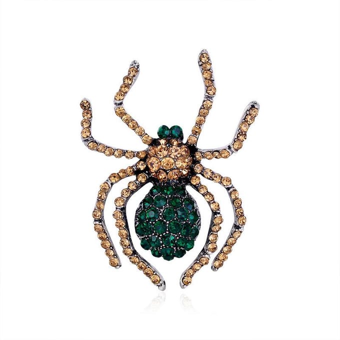 Broches araignées en strass pour femmes, épingles insectes vintage pour manteau, pull, bijoux gray