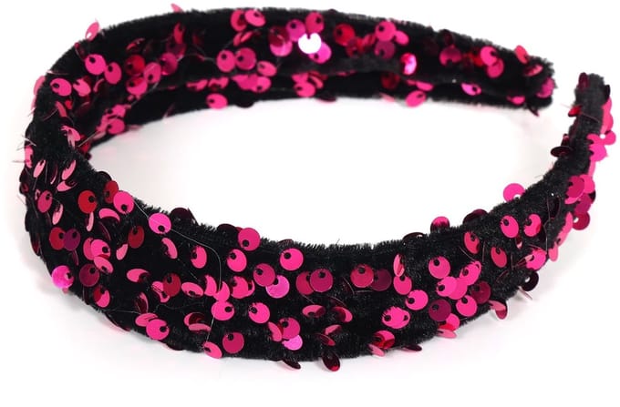 Haarband pailletten roze