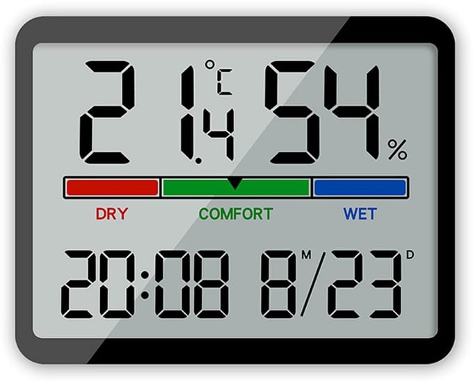 Digitale Hygrometer en Binnenthermometer met LCD-Display en Klok