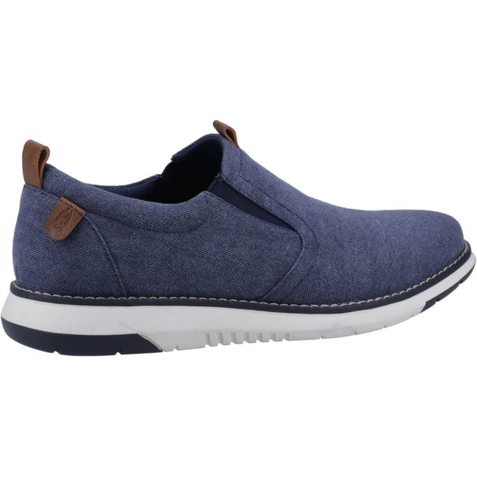 Hush Puppies Benny Canvas Heren Navy Loafers
