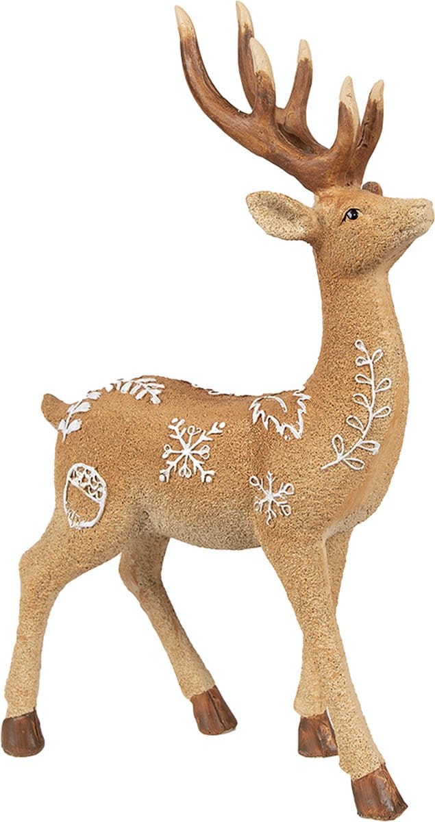 Clayre & Eef Decoratie Beeld Hert 31 cm Bruin Polyresin