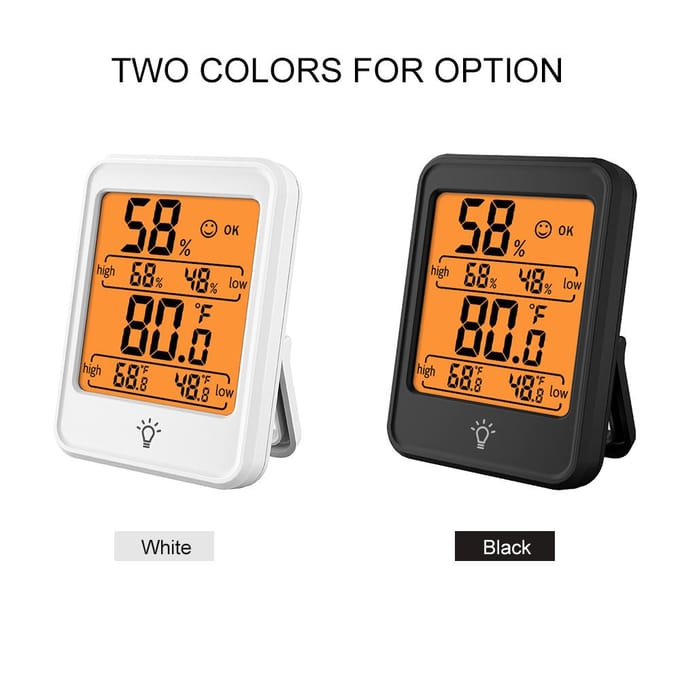 Digitale hygrometer, thermometer, binnentemperatuur- en vochtigheidsmeter, monitormeter met groot LCD-scherm