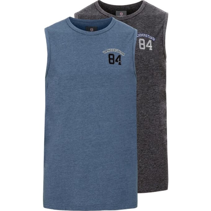 Dubbelpak tanktop PORO blauw