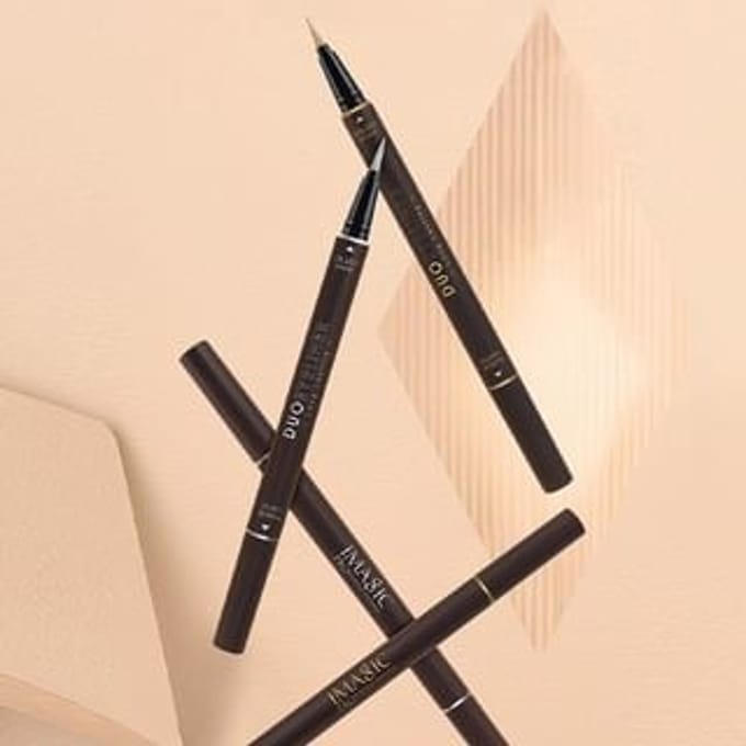 IMAGIC - Long Lasting Duo Eyeliner (Matte / Shine) - 2 Shades #1 White Matte / Silver Shine - 0.8ml