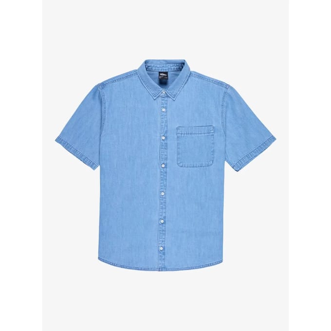 Quiksilver Carrigan Overhemd Met Korte Mouwen Blauw M Man