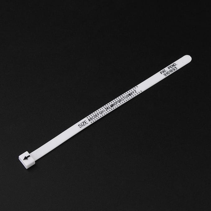 Bague en plastique pour doigt Jaugeur de taille de bague Outil de mesure de la taille du poignet pour bijoux US 117 UK A-Z blanc